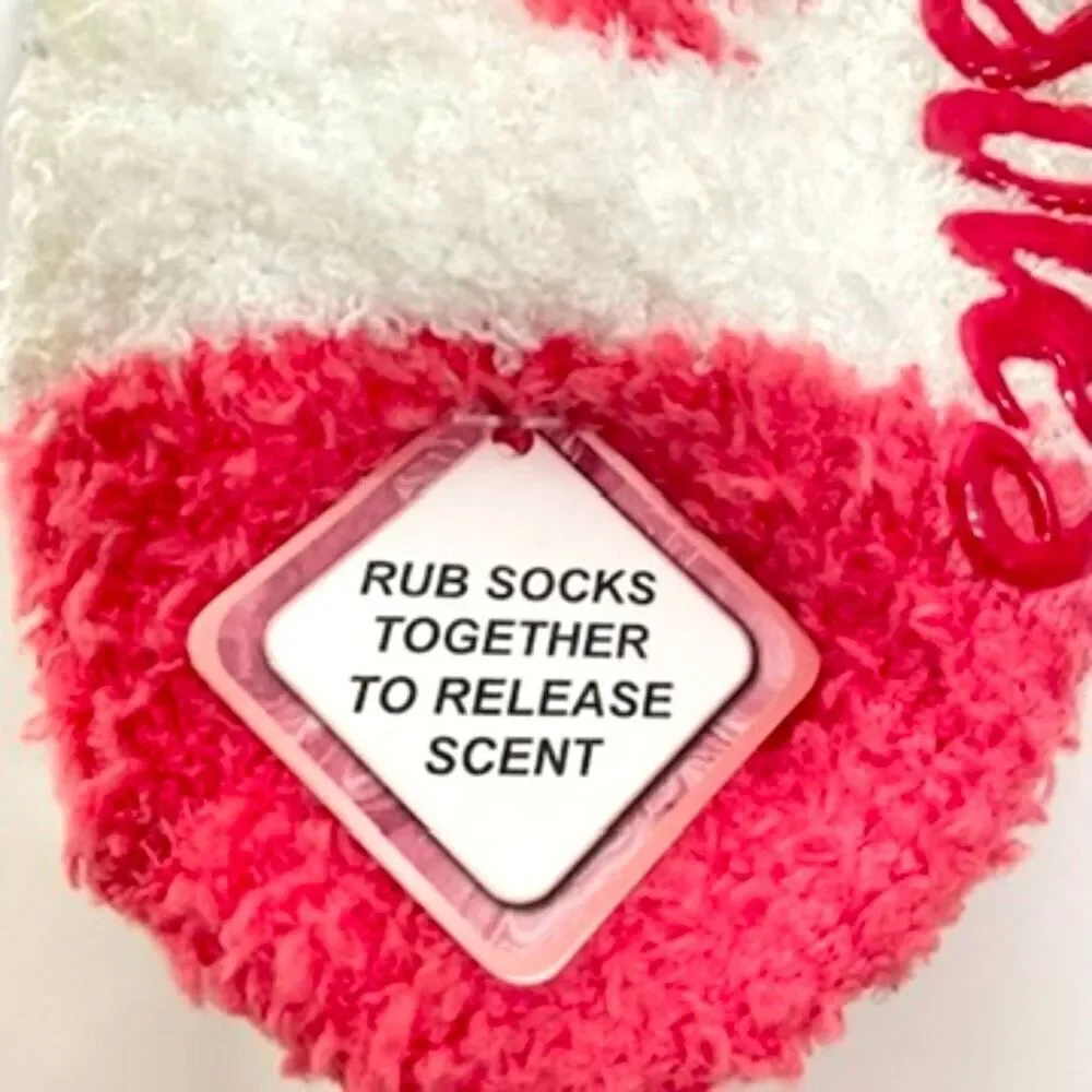 NWT Aromasoles 2 Pair Pack Rose & Shea Butter infused Non Skid Slippers Socks